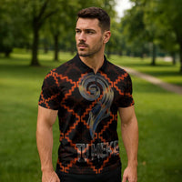 Tu Meke Maori New Zealand Slang Zipper Polo Shirt with Glow Neon Step Style