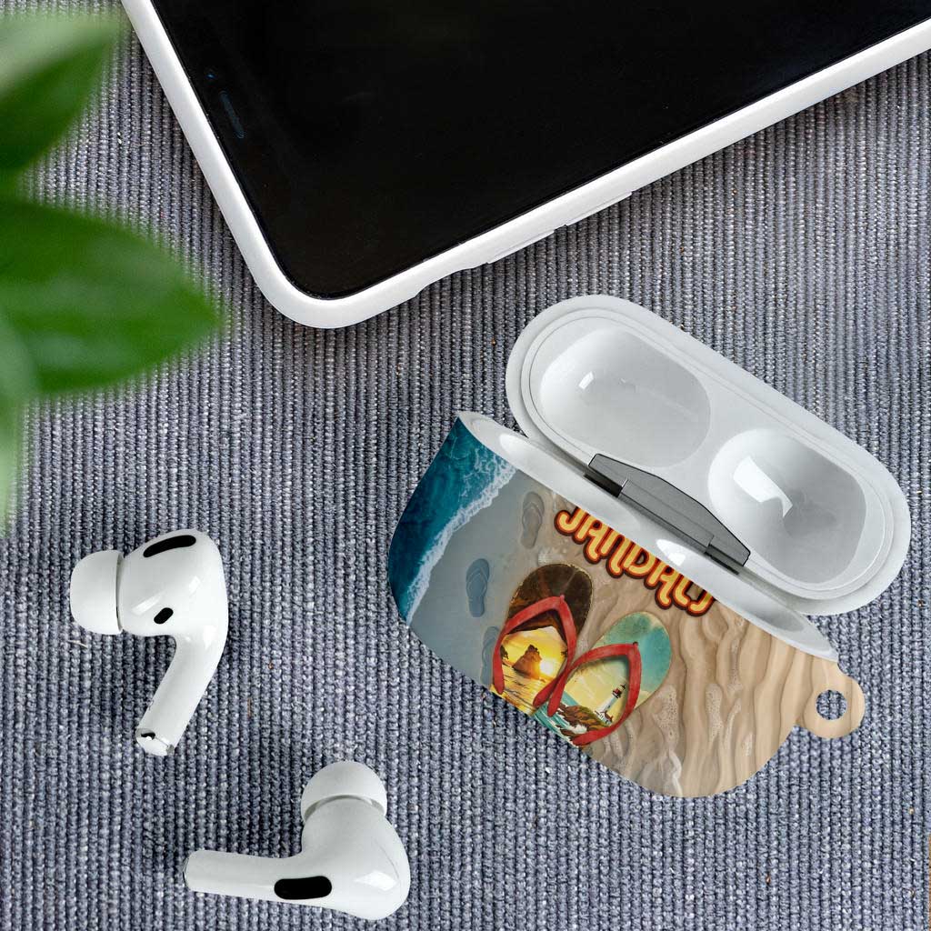 Kiwi Jandal Beach Life AirPods Case New Zealand Flip Flops Ocean Wave Surf Style