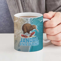 Kiwi Jandal Beach Life Ceramic Mug New Zealand Flip Flops Ocean Wave Surf Style