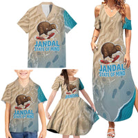 Kiwi Jandal Beach Life Family Matching Summer Maxi Dress and Hawaiian Shirt New Zealand Flip Flops Ocean Wave Surf Style TS04 - Polynesian Pride