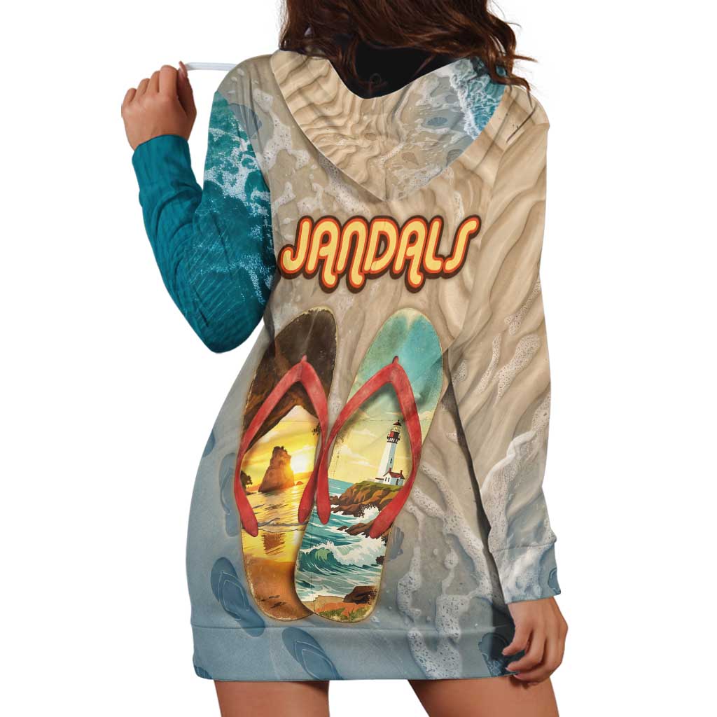 Kiwi Jandal Beach Life Hoodie Dress New Zealand Flip Flops Ocean Wave Surf Style