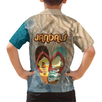 Kiwi Jandal Beach Life Kid Hawaiian Shirt New Zealand Flip Flops Ocean Wave Surf Style
