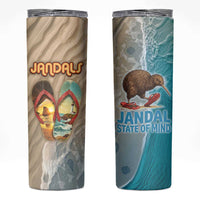 Kiwi Jandal Beach Life Skinny Tumbler New Zealand Flip Flops Ocean Wave Surf Style