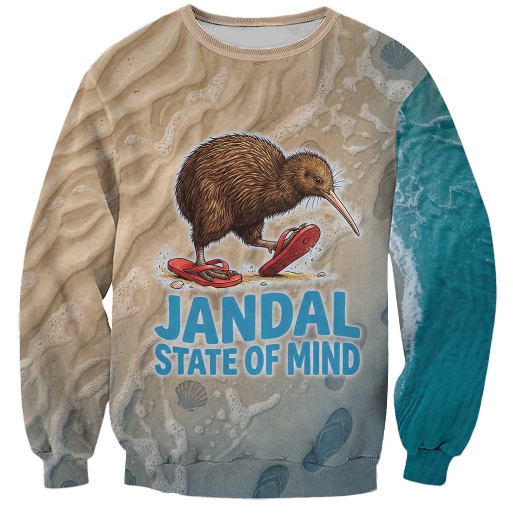 Kiwi Jandal Beach Life Sweatshirt New Zealand Flip Flops Ocean Wave Surf Style