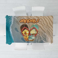 Kiwi Jandal Beach Life Tablecloth New Zealand Flip Flops Ocean Wave Surf Style
