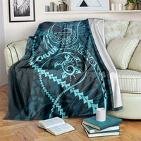 Chuuk Deep Into Truk Lagoon Blanket Polynesian Tribal Pattern Wreck Diving Teal Ship Art