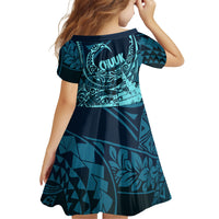 Chuuk Deep Into Truk Lagoon Family Matching Long Sleeve Bodycon Dress and Hawaiian Shirt Polynesian Tribal Pattern Wreck Diving Teal Ship Art