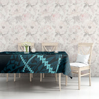 Chuuk Deep Into Truk Lagoon Tablecloth Polynesian Tribal Pattern Wreck Diving Teal Ship Art