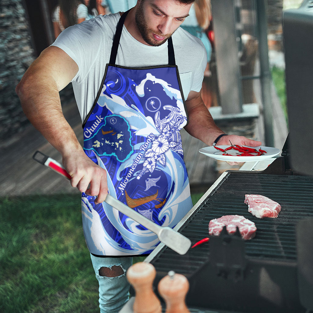 Chuuk Micronesian Roots Apron Polynesian Tribal Pattern Hibiscus Flower And Stingray Art