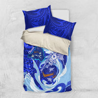 Chuuk Micronesian Roots Bedding Set Polynesian Tribal Pattern Hibiscus Flower And Stingray Art