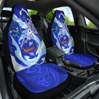 Chuuk Micronesian Roots Car Seat Cover Polynesian Tribal Pattern Hibiscus Flower And Stingray Art
