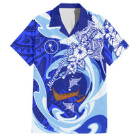 Chuuk Micronesian Roots Family Matching Summer Maxi Dress and Hawaiian Shirt Polynesian Tribal Pattern Hibiscus Flower And Stingray Art