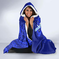 Chuuk Micronesian Roots Hooded Blanket Polynesian Tribal Pattern Hibiscus Flower And Stingray Art