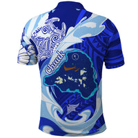 Chuuk Micronesian Roots Polo Shirt Polynesian Tribal Pattern Hibiscus Flower And Stingray Art