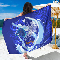 Chuuk Micronesian Roots Sarong Polynesian Tribal Pattern Hibiscus Flower And Stingray Art