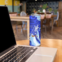 Chuuk Micronesian Roots Skinny Tumbler Polynesian Tribal Pattern Hibiscus Flower And Stingray Art