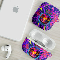 Chuuk Tropical Sunset Coordinates AirPods Case Neon Graffiti Polynesian Tribal