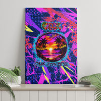 Chuuk Tropical Sunset Coordinates Canvas Wall Art Neon Graffiti Polynesian Tribal