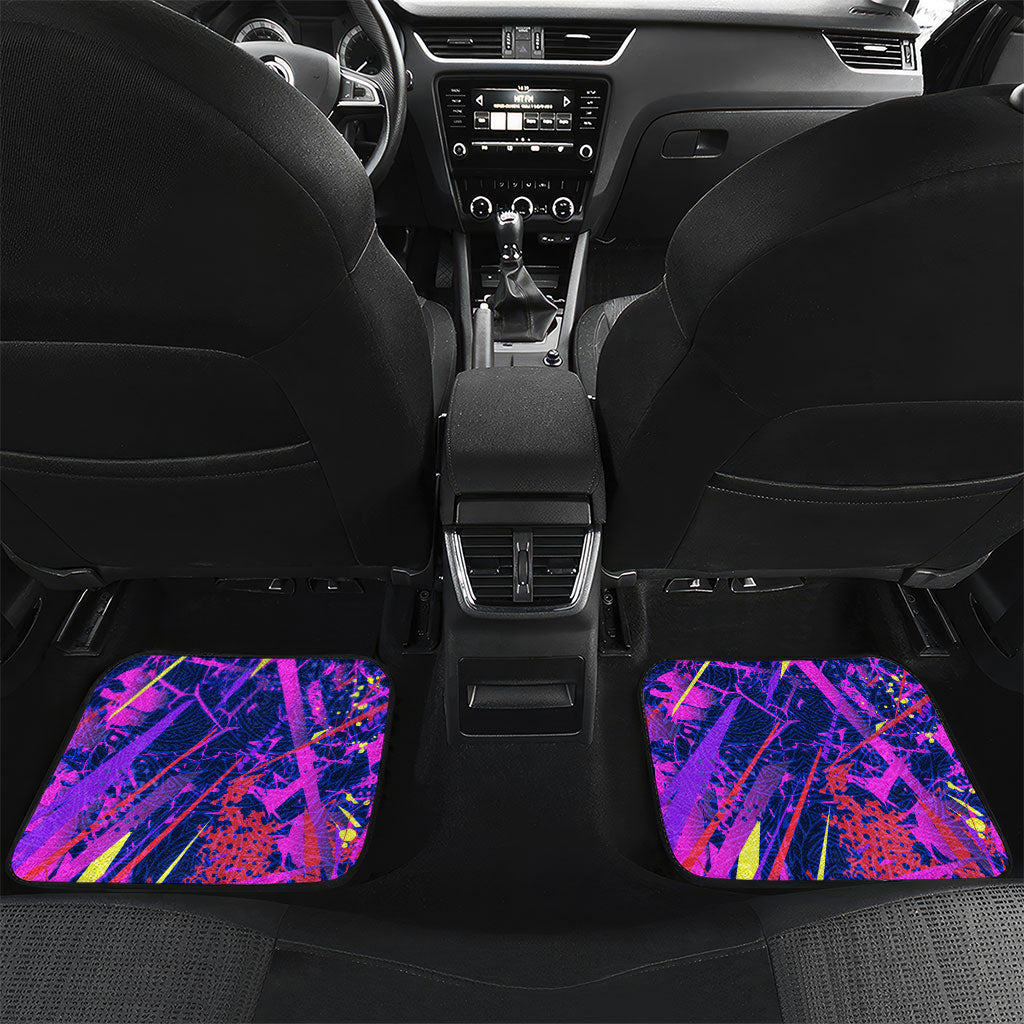 Chuuk Tropical Sunset Coordinates Car Mats Neon Graffiti Polynesian Tribal
