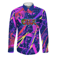 Chuuk Tropical Sunset Coordinates Family Matching Tank Maxi Dress and Hawaiian Shirt Neon Graffiti Polynesian Tribal