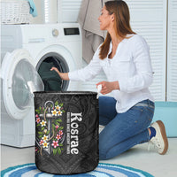 Kosrae Nautical Heritage Laundry Basket Polynesian Tribal Anchor With Plumeria Tropical Art