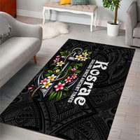 Kosrae Nautical Heritage Area Rug Polynesian Tribal Anchor With Plumeria Tropical Art