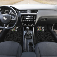 Kosrae Nautical Heritage Car Mats Polynesian Tribal Anchor With Plumeria Tropical Art