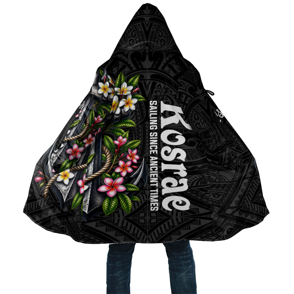 Kosrae Nautical Heritage Cloak Polynesian Tribal Anchor With Plumeria Tropical Art