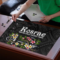 Kosrae Nautical Heritage Puzzle Polynesian Tribal Anchor With Plumeria Tropical Art