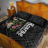 Kosrae Nautical Heritage Quilt Bed Set Polynesian Tribal Anchor With Plumeria Tropical Art