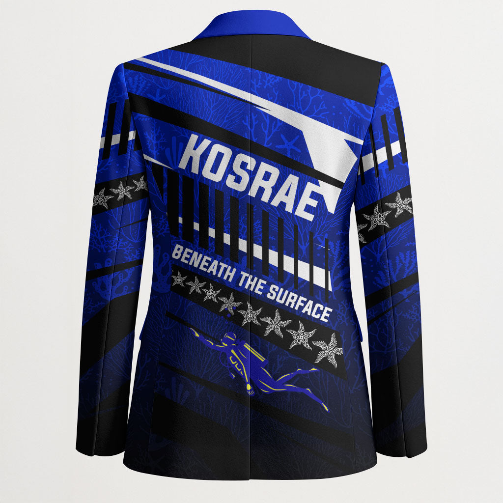 Kosrae Deep Sea Scuba Diving Blazer Blue Hole Beneath The Surface Coral Reef Graphic Art