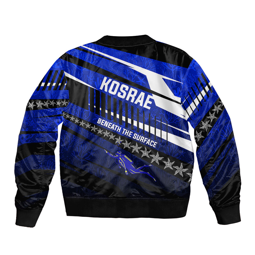 Kosrae Deep Sea Scuba Diving Bomber Jacket Blue Hole Beneath The Surface Coral Reef Graphic Art