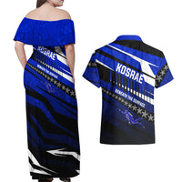 Kosrae Deep Sea Scuba Diving Couples Matching Off Shoulder Maxi Dress and Hawaiian Shirt Blue Hole Beneath The Surface Coral Reef Graphic Art