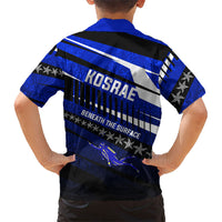 Kosrae Deep Sea Scuba Diving Family Matching Long Sleeve Bodycon Dress and Hawaiian Shirt Blue Hole Beneath The Surface Coral Reef Graphic Art