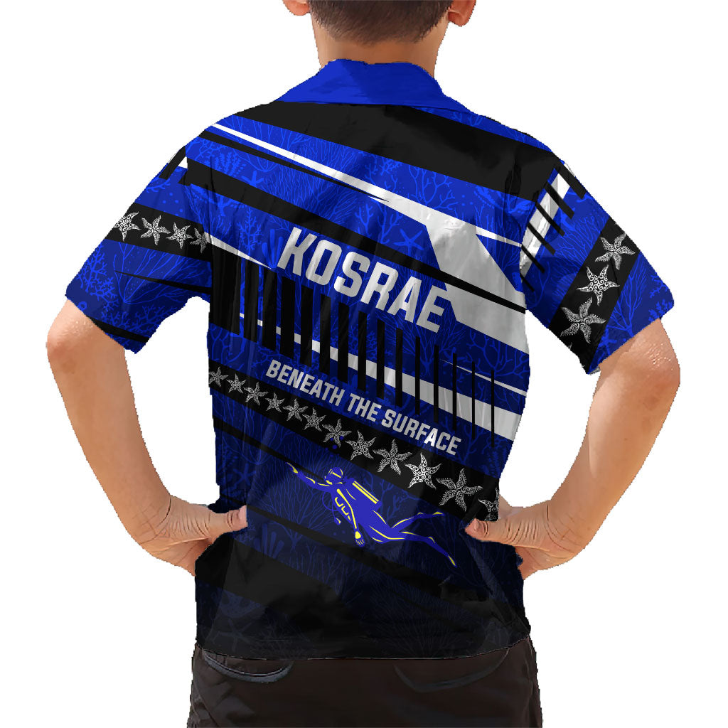 Kosrae Deep Sea Scuba Diving Family Matching Tank Maxi Dress and Hawaiian Shirt Blue Hole Beneath The Surface Coral Reef Graphic Art