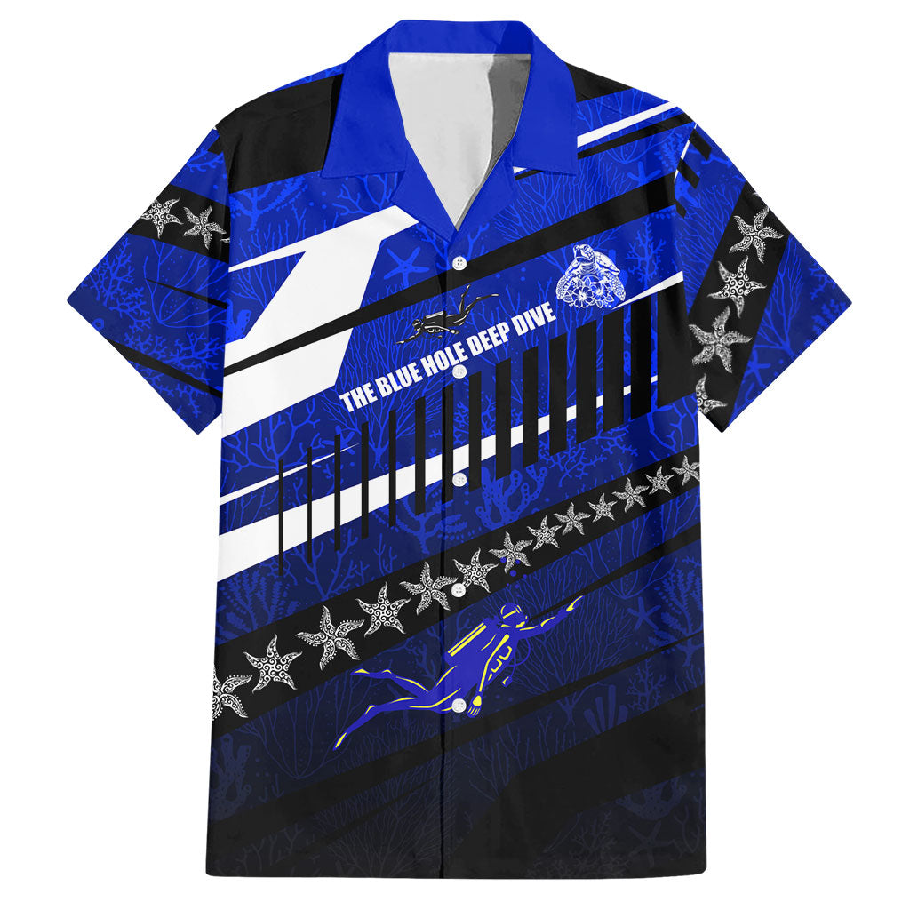 Kosrae Deep Sea Scuba Diving Hawaiian Shirt Blue Hole Beneath The Surface Coral Reef Graphic Art