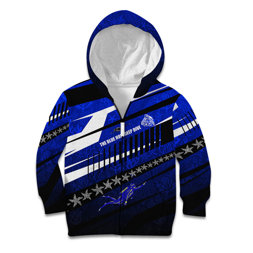 Kosrae Deep Sea Scuba Diving Kid Hoodie Blue Hole Beneath The Surface Coral Reef Graphic Art