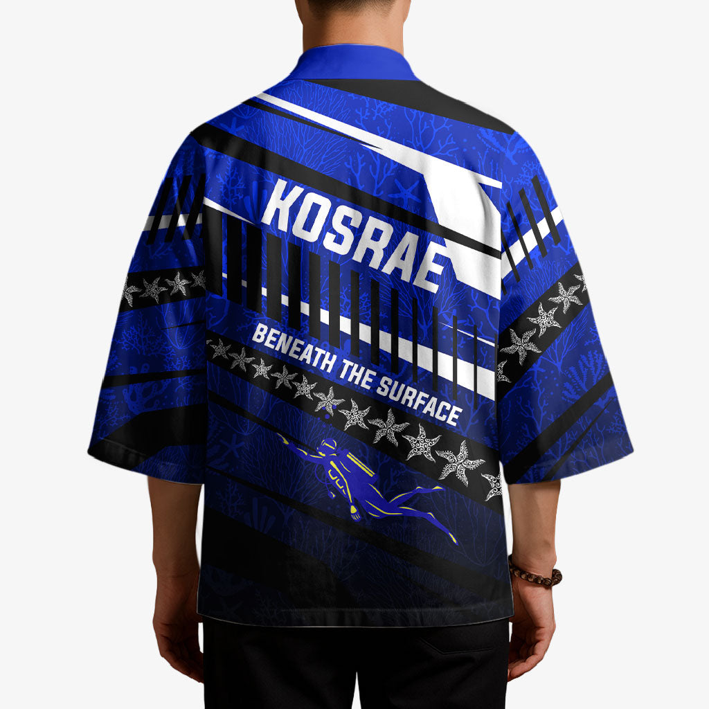 Kosrae Deep Sea Scuba Diving Kimono Blue Hole Beneath The Surface Coral Reef Graphic Art