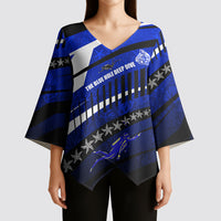 Kosrae Deep Sea Scuba Diving Kimono Sleeve Blouse Blue Hole Beneath The Surface Coral Reef Graphic Art