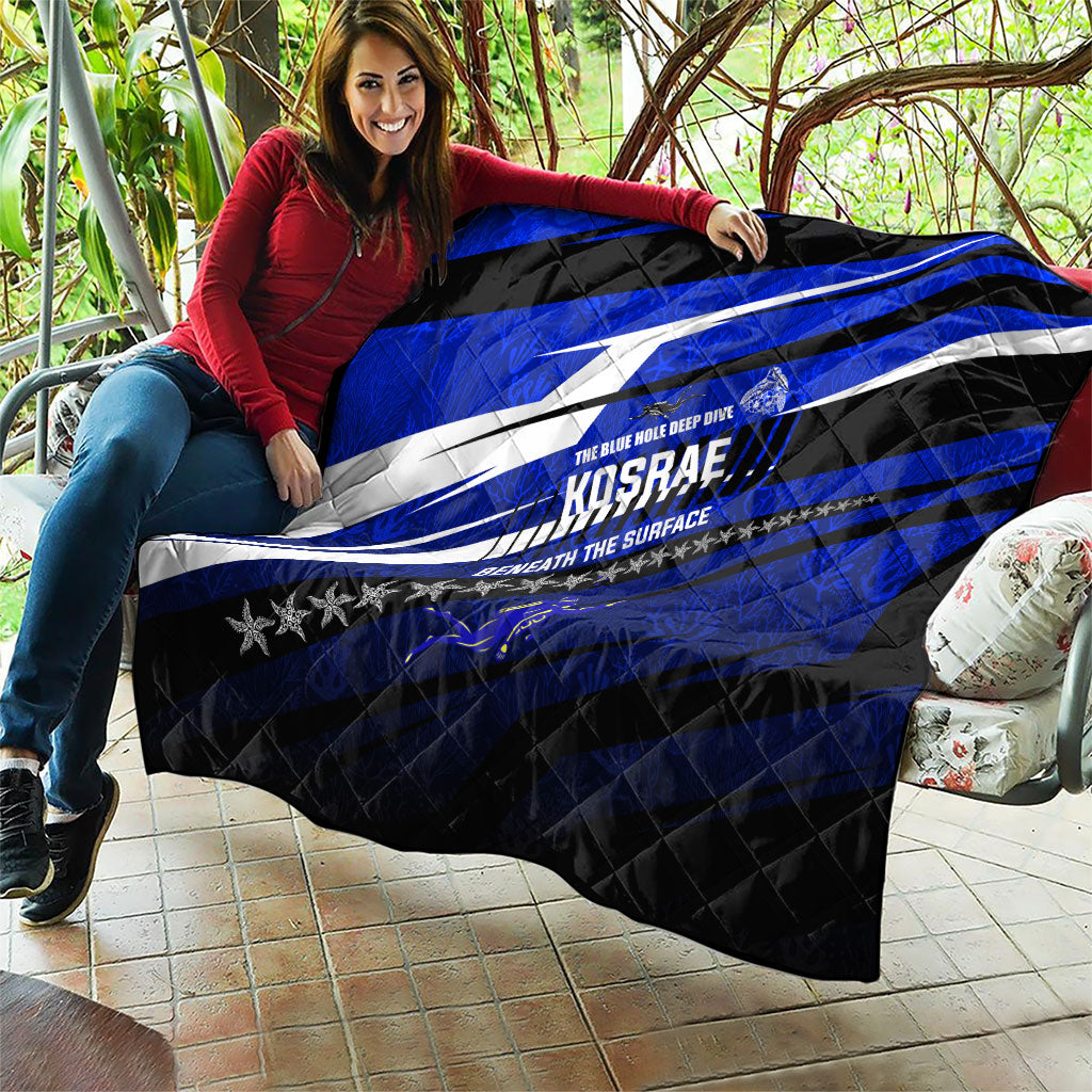 Kosrae Deep Sea Scuba Diving Quilt Blue Hole Beneath The Surface Coral Reef Graphic Art