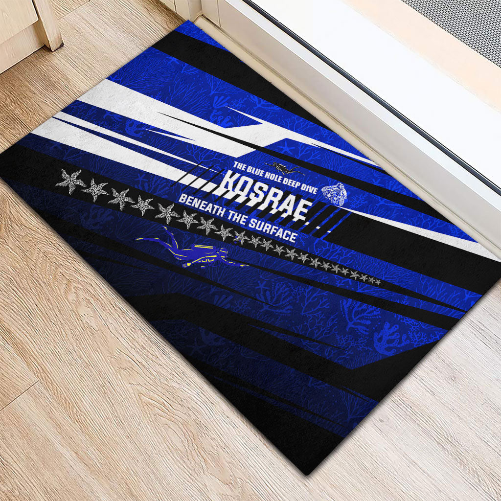 Kosrae Deep Sea Scuba Diving Rubber Doormat Blue Hole Beneath The Surface Coral Reef Graphic Art