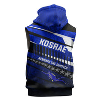 Kosrae Deep Sea Scuba Diving Sleeveless Zip Hoodie Blue Hole Beneath The Surface Coral Reef Graphic Art