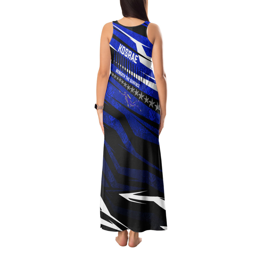 Kosrae Deep Sea Scuba Diving Tank Maxi Dress Blue Hole Beneath The Surface Coral Reef Graphic Art