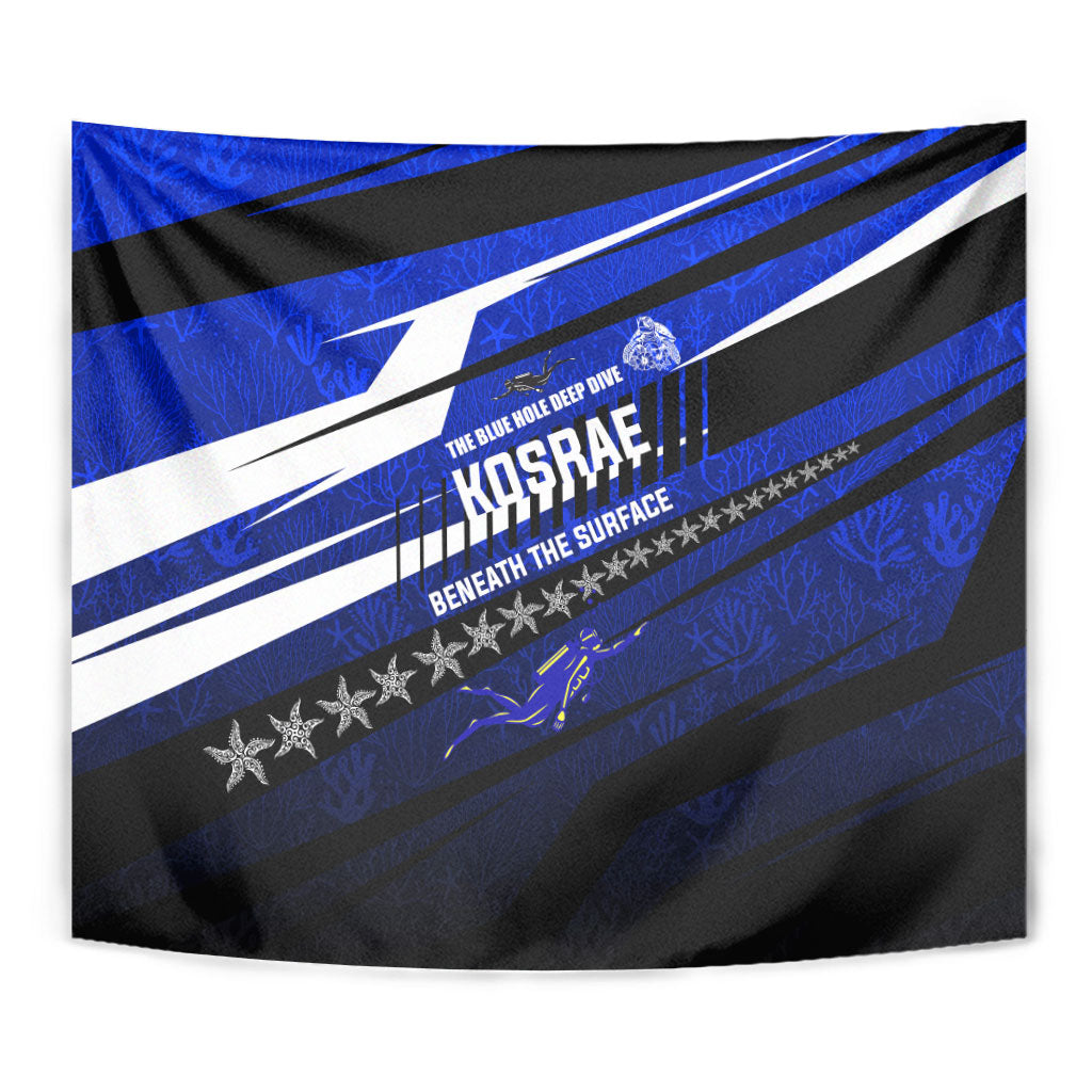 Kosrae Deep Sea Scuba Diving Tapestry Blue Hole Beneath The Surface Coral Reef Graphic Art