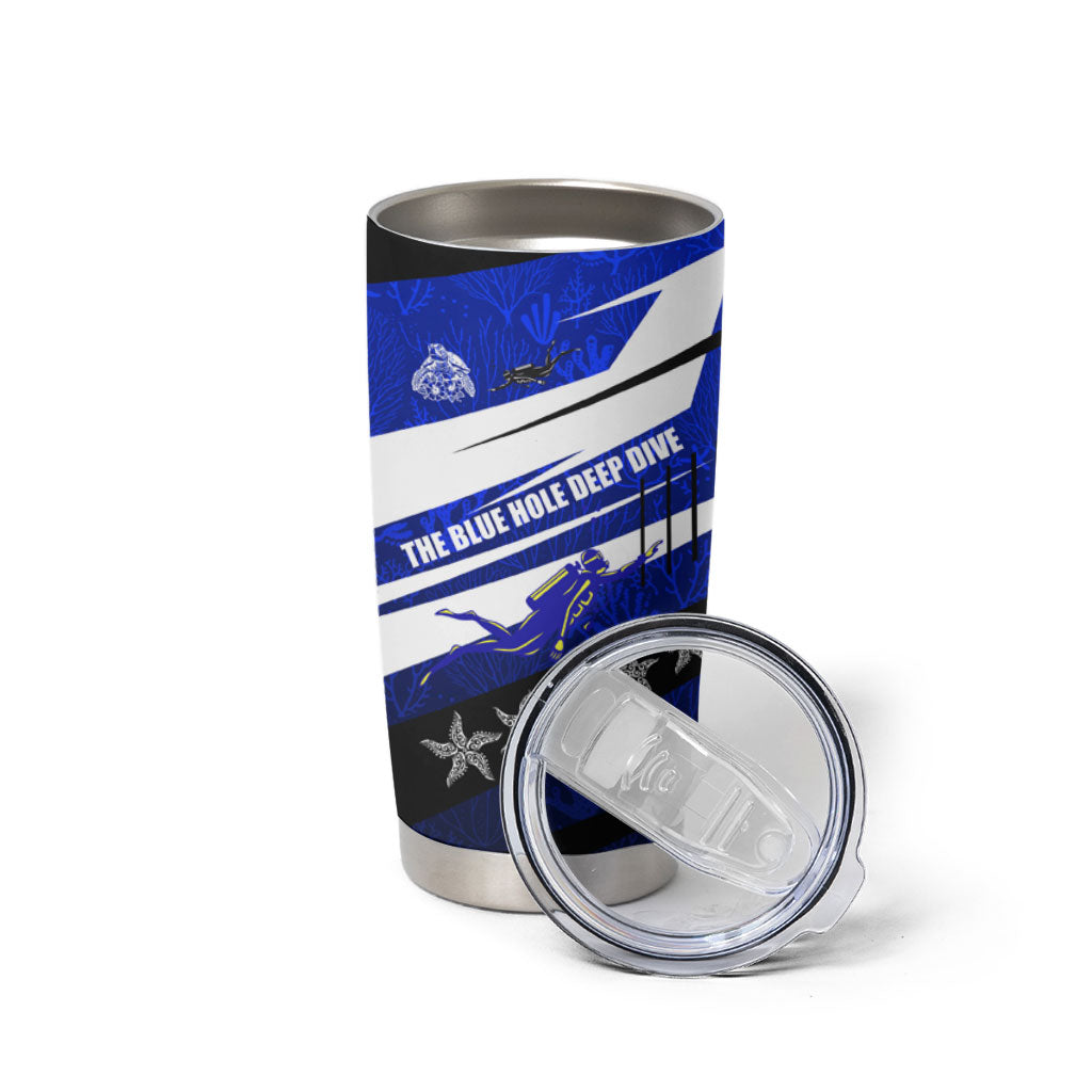 Kosrae Deep Sea Scuba Diving Tumbler Cup Blue Hole Beneath The Surface Coral Reef Graphic Art