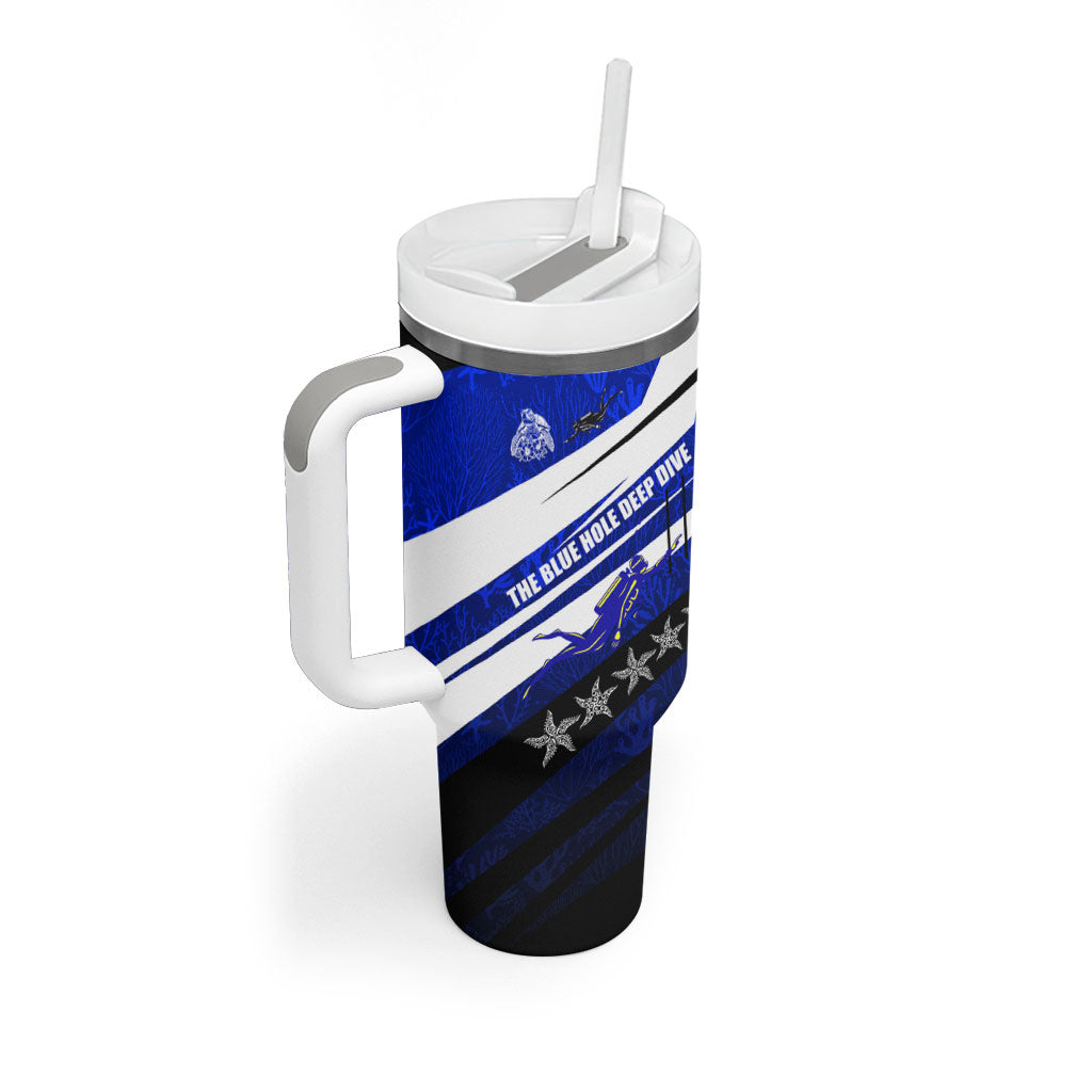 Kosrae Deep Sea Scuba Diving Tumbler With Handle Blue Hole Beneath The Surface Coral Reef Graphic Art