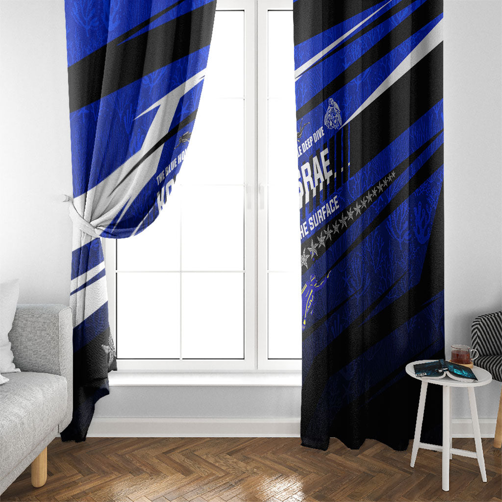 Kosrae Deep Sea Scuba Diving Window Curtain Blue Hole Beneath The Surface Coral Reef Graphic Art