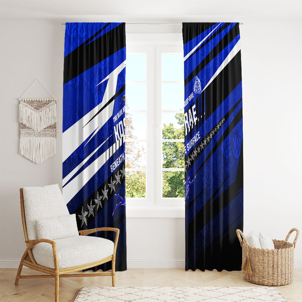 Kosrae Deep Sea Scuba Diving Window Curtain Blue Hole Beneath The Surface Coral Reef Graphic Art
