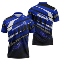 Kosrae Deep Sea Scuba Diving Zipper Polo Shirt Blue Hole Beneath The Surface Coral Reef Graphic Art