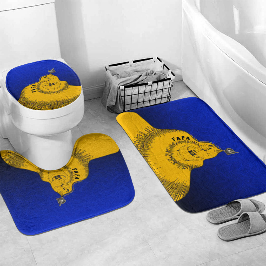 Kosrae Fafa Culinary Heritage Bathroom Set Kosraean Gold Taro Tradition Illustration With Coconut Leaves